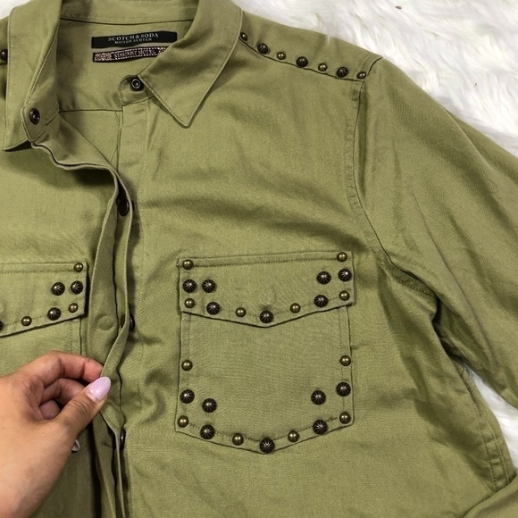 NWT Scotch & Soda Studded Button Down Shirt! - Picture 5 of 8